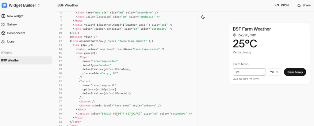 OpenAI Widget Builder